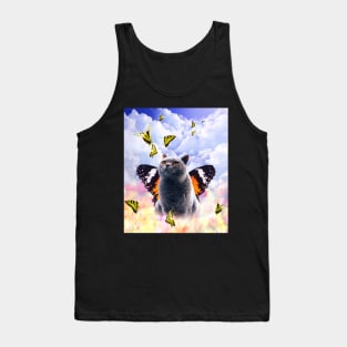 Cute Colorful Cat Butterfly Tank Top